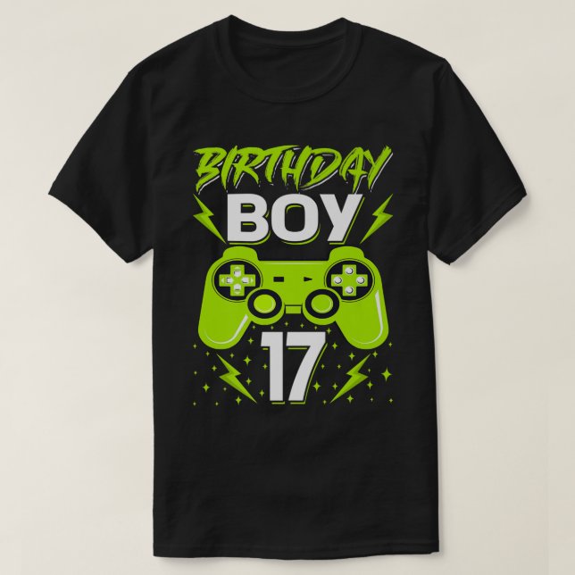 Birthday Boy 17 Video Game Controller Gamer 17th B T Shirt (Design framsida)