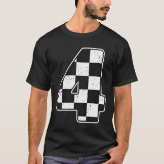 Birthday Boy 4 Four Race Car 4th Birthday Racing f T Shirt