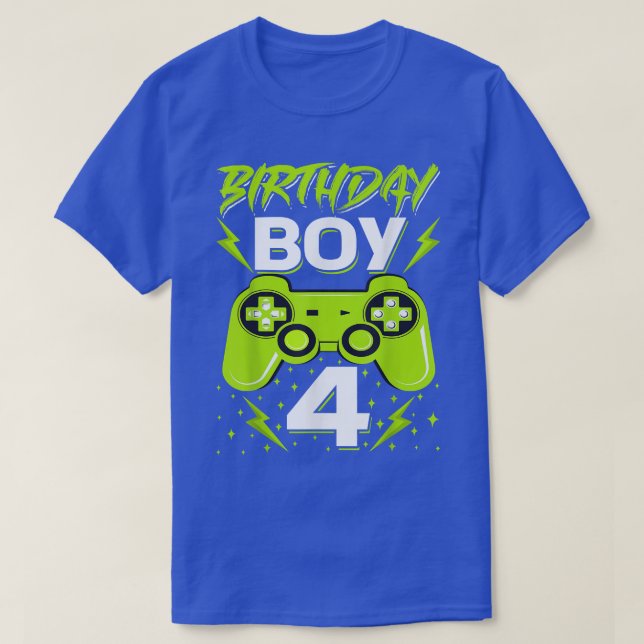 Birthday Boy 4 Video Game Controller Gamer 4th Bir T Shirt (Design framsida)
