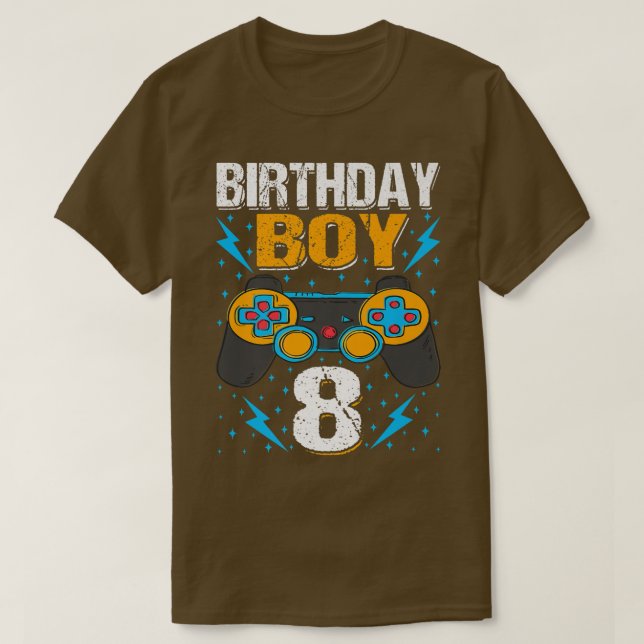 Birthday Boy 8 Video Game Controller Gamer 8th Bir T Shirt (Design framsida)
