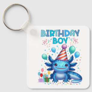 Birthday Boy Axolotl Vibes Cute Party Design Nyckelring