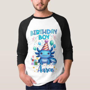Birthday Boy Axolotl Vibes Cute Party Design T Shirt