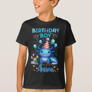 Birthday Boy Axolotl Vibes Cute Party Design T Shirt