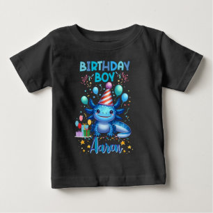 Birthday Boy Axolotl Vibes Cute Party Design T Shirt