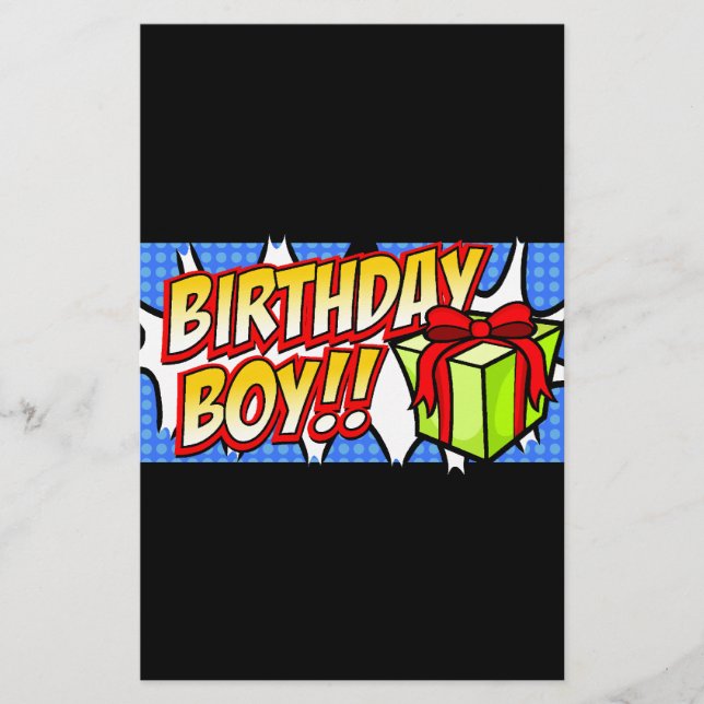 Birthday Boy Banner Brevpapper (Framsida)