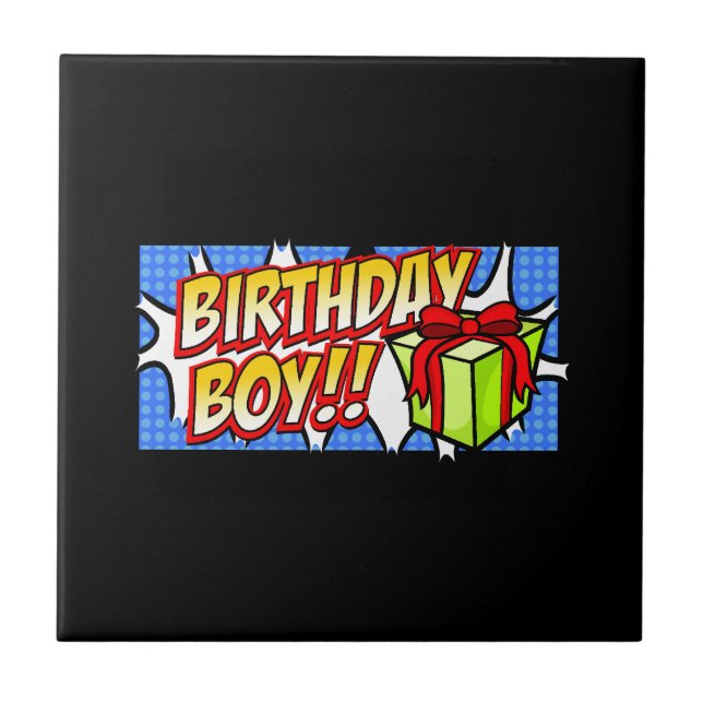 Birthday Boy Banner Kakelplatta (Framsidan)