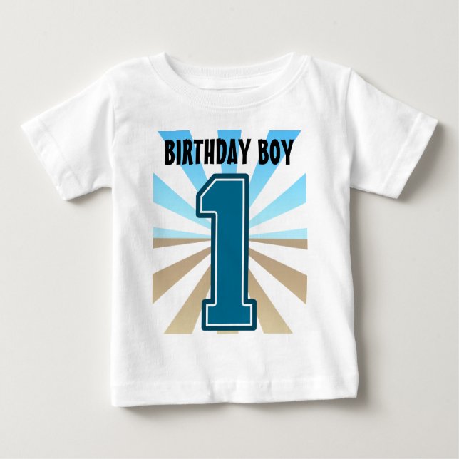 Birthday Boy, Big Number 1, första B-day Tshirt Tee Shirt (Framsida)
