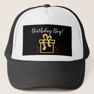 Birthday Boy Black och Guld Faux Foil Keps