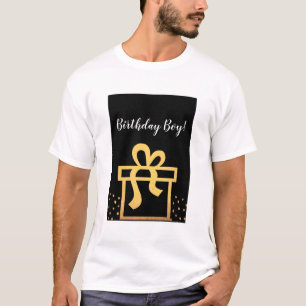 Birthday Boy Black och Guld Faux Foil T Shirt
