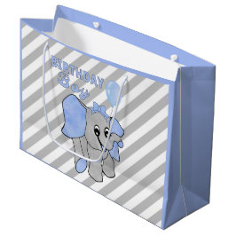 Birthday Boy Blue Baby Elephant Large Gift Bag