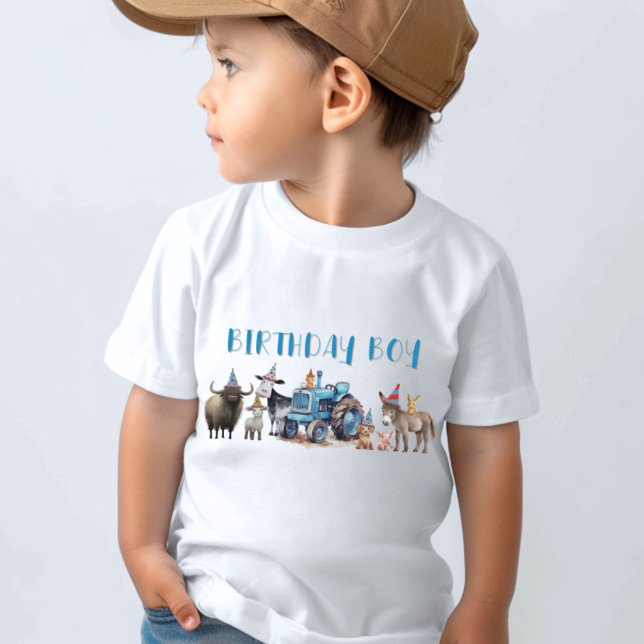 Birthday Boy Boskap Tractor T Shirt (Skapare uppladdad)