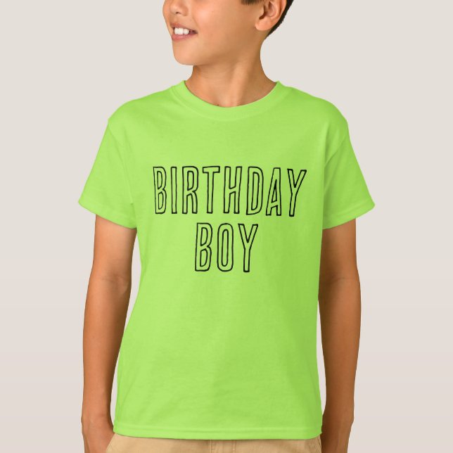 Birthday Boy Bright Boys T Shirt (Framsida)