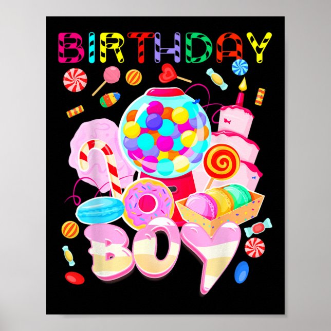 Birthday Boy Candy Land Candy Crew Sweet Birthday Poster (Framsidan)