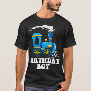 Birthday Boy Choo Choo Blue Tåg Älskare Party Kid T Shirt