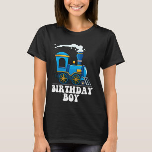 Birthday Boy Choo Choo Blue Tåg Älskare Party Kid T Shirt