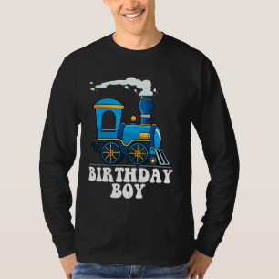 Birthday Boy Choo Choo Blue Tåg Älskare Party Kid T Shirt