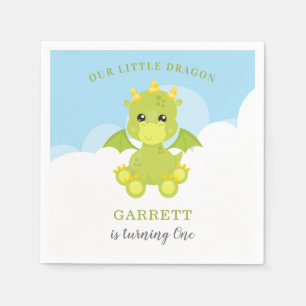 Birthday Boy Cute Dragon Pappersservett