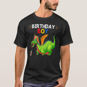 Birthday Boy Dragon Party Firande Boys Kids T Shirt