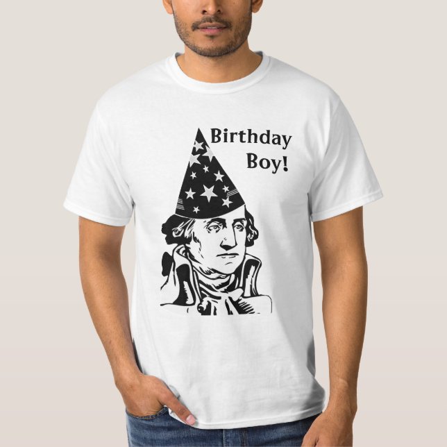 Birthday Boy George Washington T Shirt (Framsida)