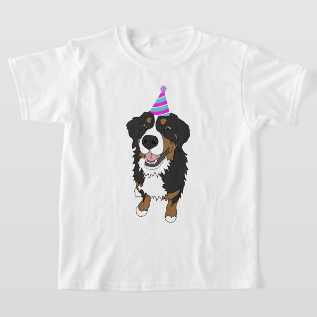 Birthday Boy/Girl Bernese Mountain Hund T-Shirt (Laydown)