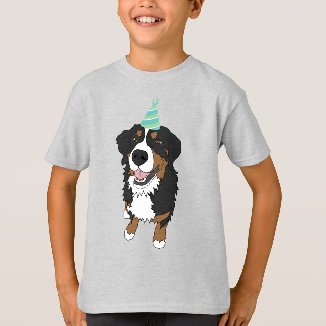 Birthday Boy/Girl Bernese Mountain Hund T Shirt (Framsida)