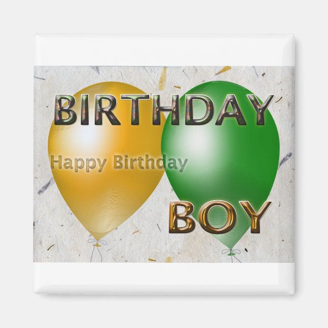 Birthday Boy Grattis på födelsedagen Magnet (Framsidan)
