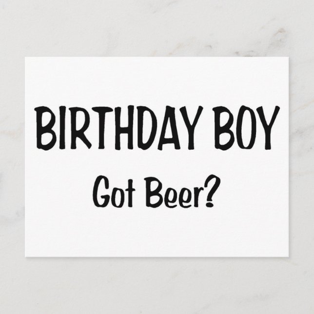 Birthday Boy Har Beer Vykort (Framsida)