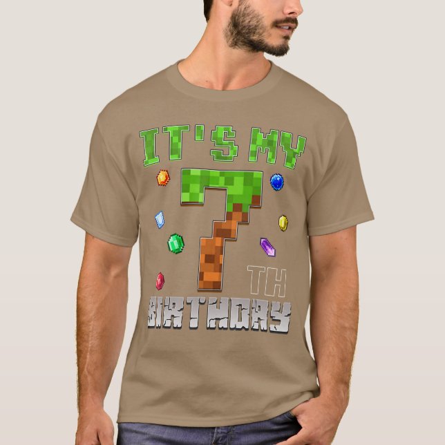 Birthday Boy Its My 7th Birthday Video Game Piel f T Shirt (Framsida)