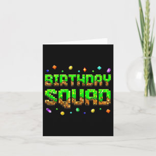 Birthday Boy Kid Birthday Squad Gamer Pixel Family Kort