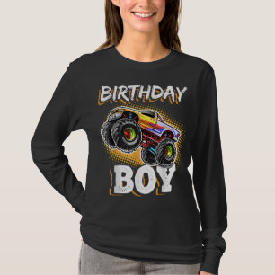 Birthday Boy Monster Lastbil Födelsedagsfest Gift T Shirt