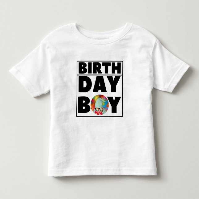 BIRTHDAY BOY PARTY FIRANDE ANPASSADE T SHIRT (Framsida)
