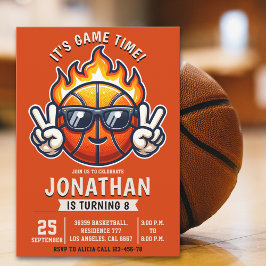 Birthday Boy party with a basketball Ball theme Inbjudningar
