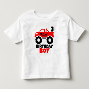 Birthday Boy Red Monster Lastbil med åldern T Shirt