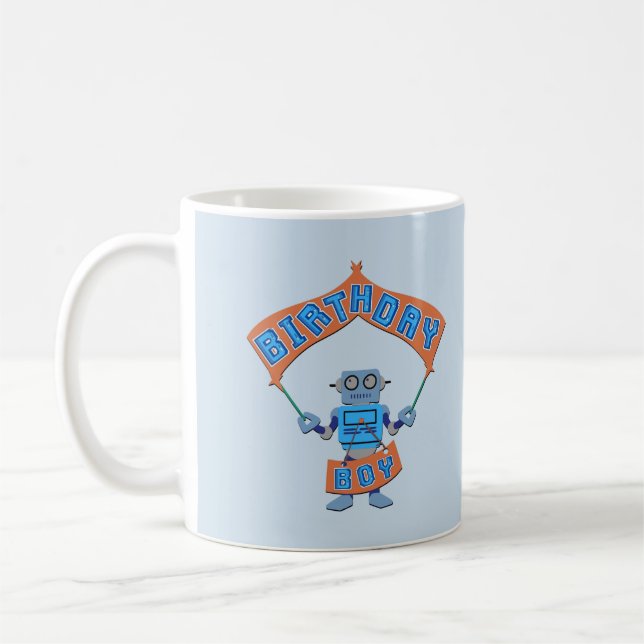 Birthday Boy Robot Kaffemugg (Vänster)