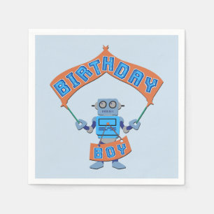 Birthday Boy Robot Pappersservett
