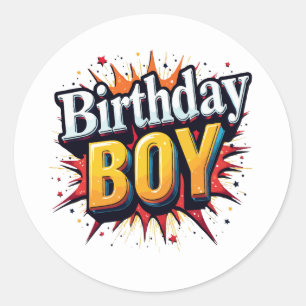 Birthday Boy Runt Klistermärke