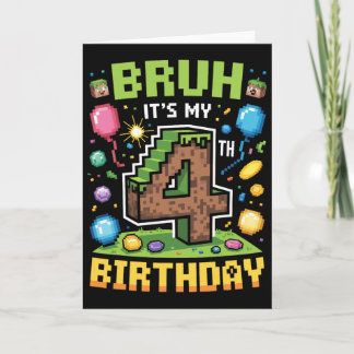 Birthday Boy Shirt Bruh Det är min 4e födelsedagen Kort