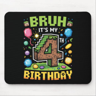 Birthday Boy Shirt Bruh Det är min 4e födelsedagen Musmatta