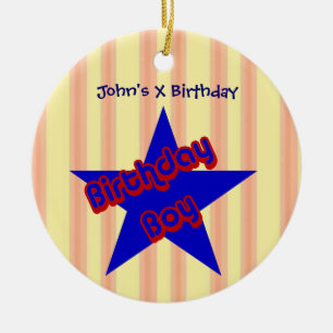 Birthday Boy Star Cute Anpassade Ornament