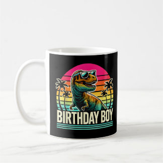 Birthday Boy T-Rex Retro Sunset Coola Vintage Tri- Kaffemugg