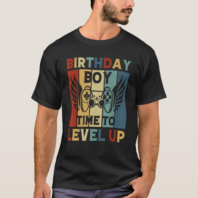 Birthday Boy Time to Level Up Video Game Birthday  T Shirt (Framsida)