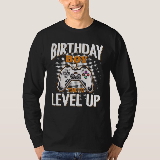 Birthday Boy Time to Level Up Video Game Birthday  T Shirt (Framsida)
