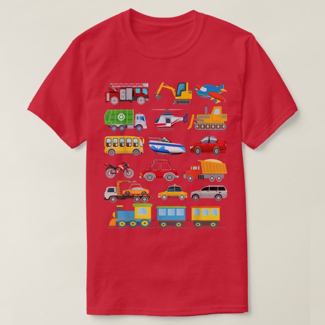 Birthday Boy Train Car Fire Truck Airplane Bus,Exc T Shirt (Design framsida)