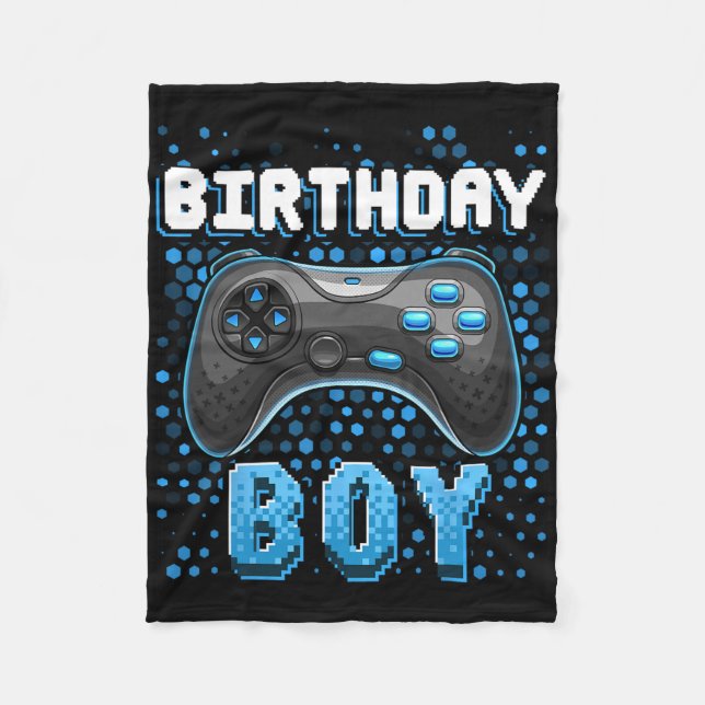 Birthday Boy Video Game Controller Birthday Gamer Fleecefilt (Framsidan)