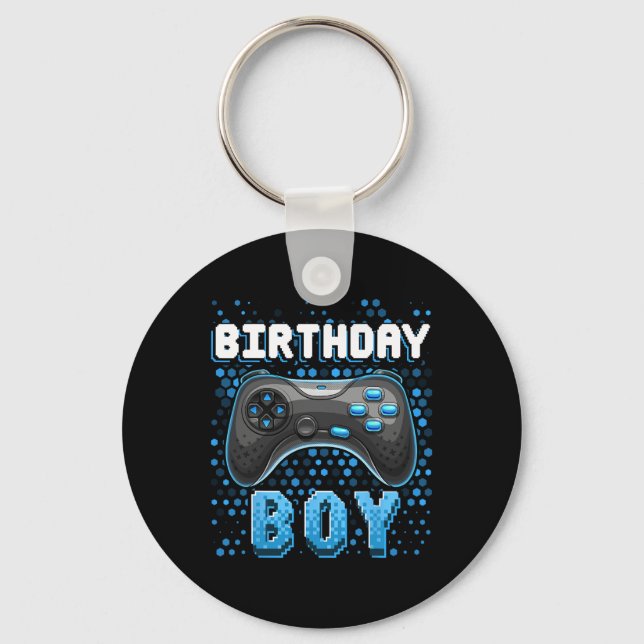 Birthday Boy Video Game Controller Birthday Gamer Nyckelring (Framsida)
