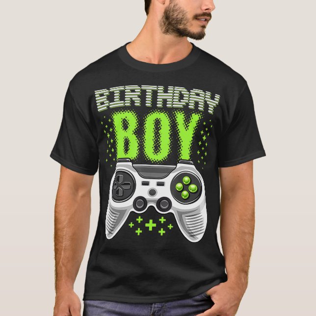 Birthday Boy Video Game Controller Birthday Gamer T Shirt (Framsida)