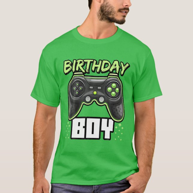 Birthday Boy Video Game Controller Birthday Gamer T Shirt (Framsida)