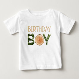 Birthday Boy Watercolor Woodland T Shirt