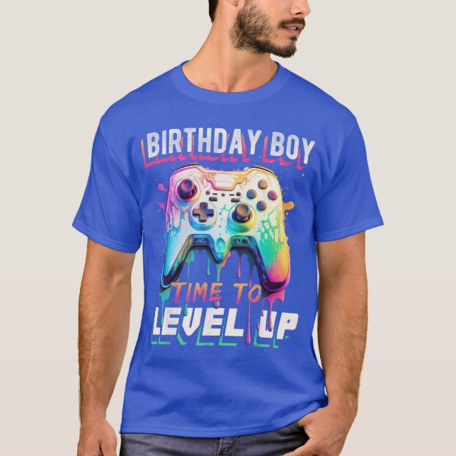Birthday Boyime to Level Up Video Game Birthday Pa T Shirt (Framsida)