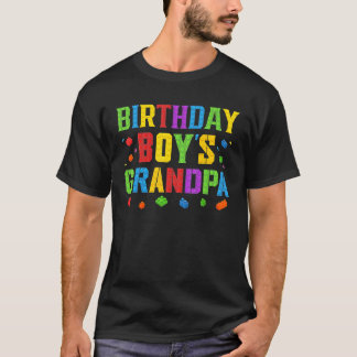 Birthday Boy's Grandpa Blocks Master Builder Brick T Shirt